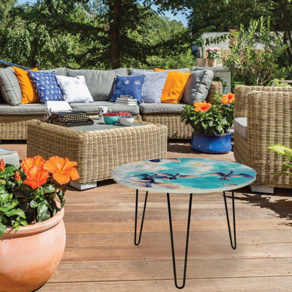 Blue Sky Birds Round 24"x24" Indoor/Outdoor Table - Image 3