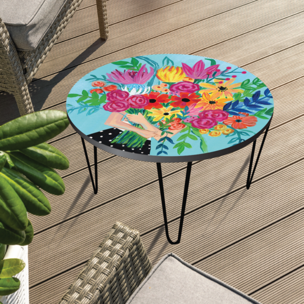 A Bunch of Flowers II Round 24"x24" Indoor/Outdoor Table