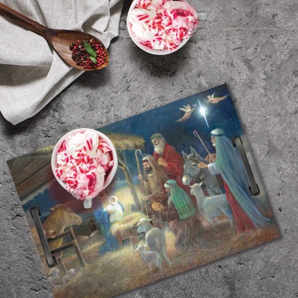 A Child Is Born 14x20" Indoor/Outdoor Decorative Wooden Tray - Image 3