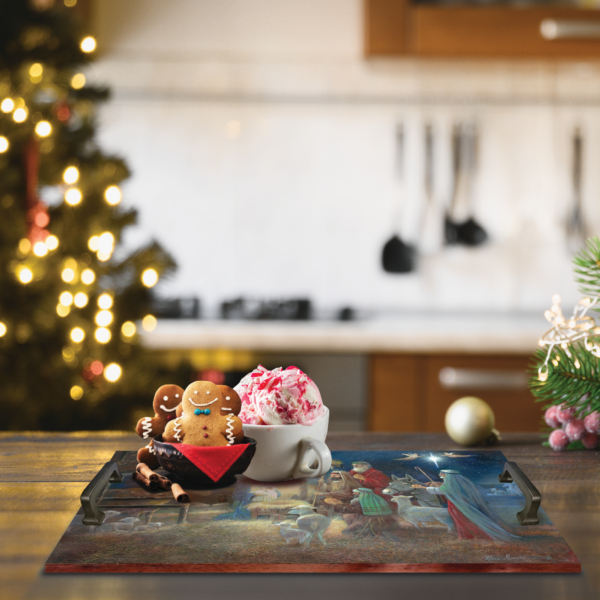 A Child Is Born 14x20" Indoor/Outdoor Decorative Wooden Tray - Image 2