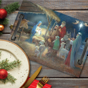 A Child Is Born 14x20" Indoor/Outdoor Decorative Wooden Tray