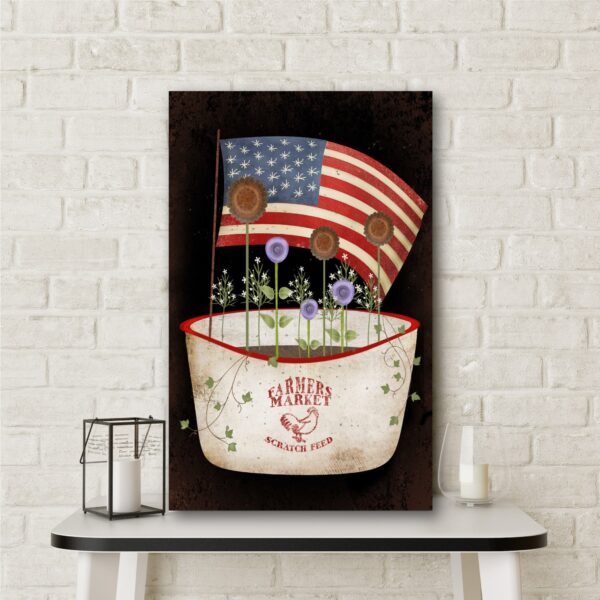 Americana Flower Tub Gallery-Wrapped Canvas