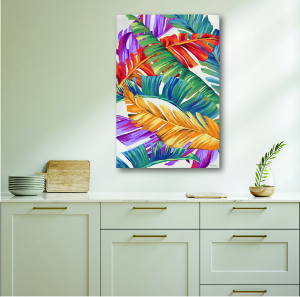 CLOSE IT OUT ~ Bright Banana Leaves I Gallery-Wrapped Canvas - Image 5