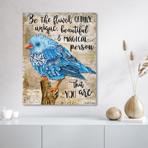 Jennifer Lambein ~ Be The Flawed, Quirky, Unique Bird Gallery-Wrapped Canvas - Image 3