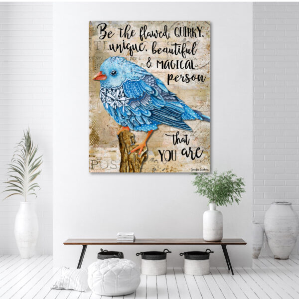 Jennifer Lambein ~ Be The Flawed, Quirky, Unique Bird Gallery-Wrapped Canvas - Image 4