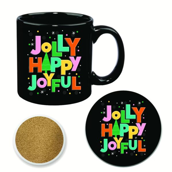 Joyful Brights Jolly 20 oz Big Mug & Coaster Set