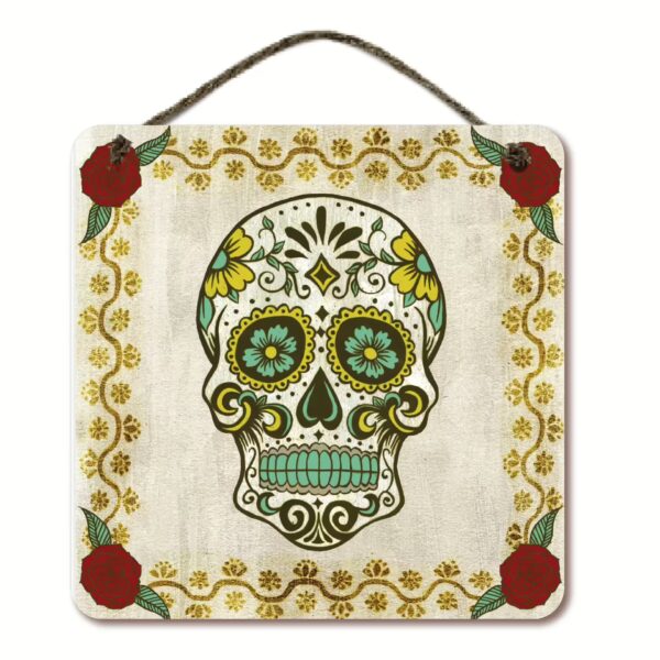 Day of the Dead IV 12x12 Hanging Artboard with Twine