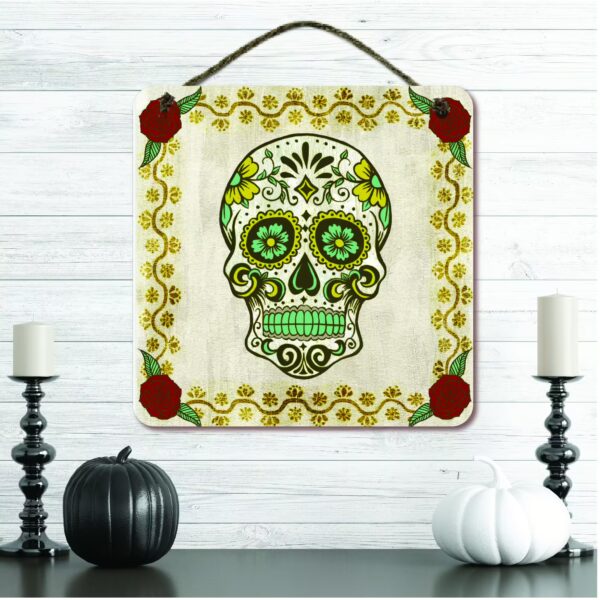 Day of the Dead IV 12x12 Hanging Artboard with Twine - Image 2