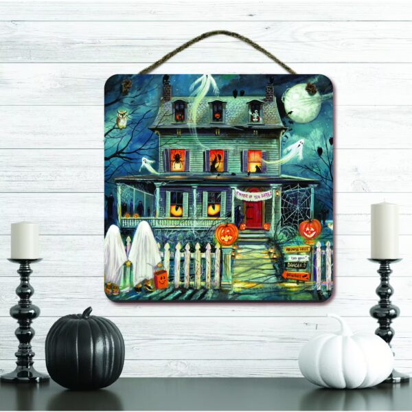 Haunted House I 12x12 Hanging Artboard with Twine - Image 2