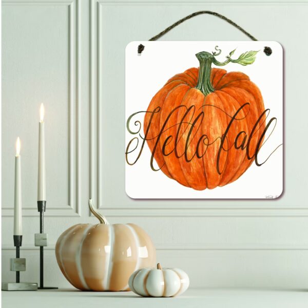 Hello Fall 12x12 Hanging Artboard with Twine - Image 2