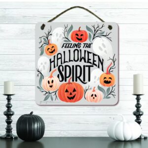 Feeling the Halloween Spirit ~ 12x12" Wooden Artboard Wall Decor with Twine