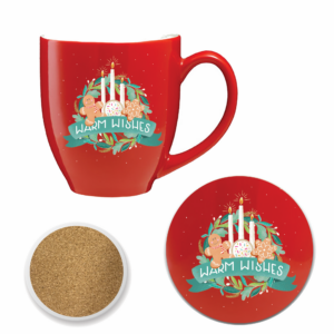 Warm Wishes 16oz Café Mug & 4" Ceramic Coaster Set
