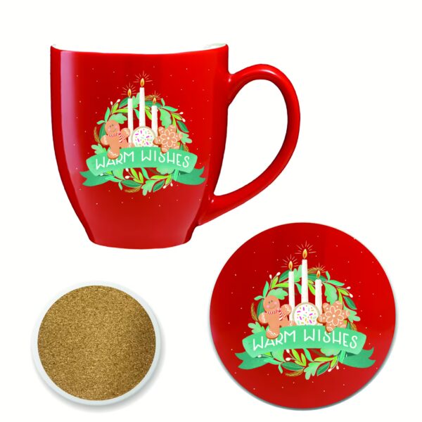 Lets Get Merry VII 16 oz Café Mug & Coaster Set