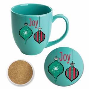 Joyful Christmas Ornaments II 16oz Café Mug & 4" Coaster Set