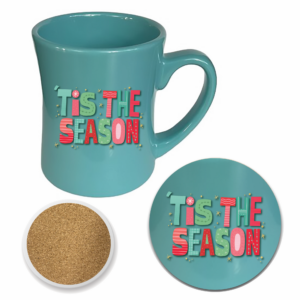 Tis' the Season 19oz Ceramic Diner Mug & 4" Coaster Set