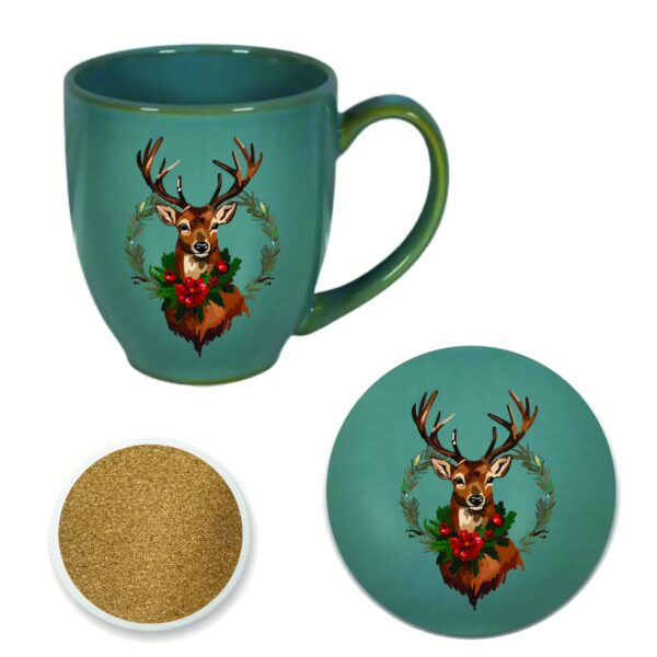 Holiday Buck 16 oz Heirloom Mug & Coaster Set