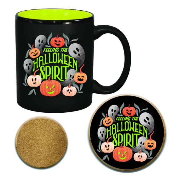 Halloween 11 oz Artisan Ceramic Mug & Coaster Set