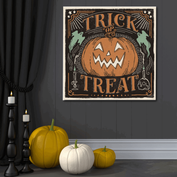 Trick or Treat Pumpkin Gallery-Wrapped Canvas - Image 2