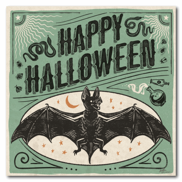 Happy Halloween Bat-Style Gallery-Wrapped Canvas