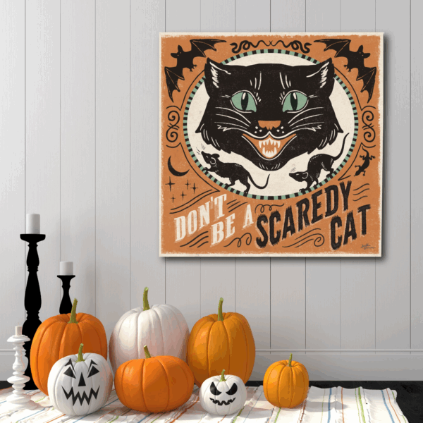 Don't Be A Scaredy Cat Gallery-Wrapped Canvas - Image 2
