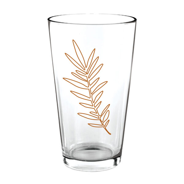 Elaine Swann Amber Hearth Leaf Glassware Collection ~16oz Glass - Set of 4 - Image 2