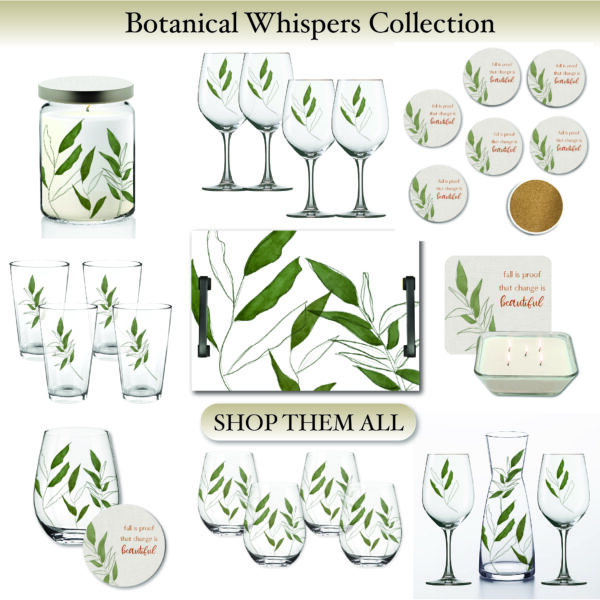 Botanical Whispers Collection ~ Glassware and Soy Candle 9 Piece Set - Image 8