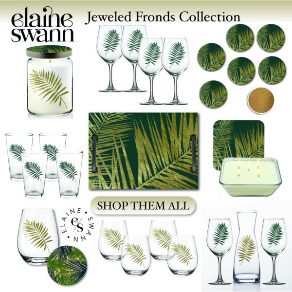 Jeweled Fronds Collection ~ Glassware and Soy Candle 9 Piece Set - Image 7