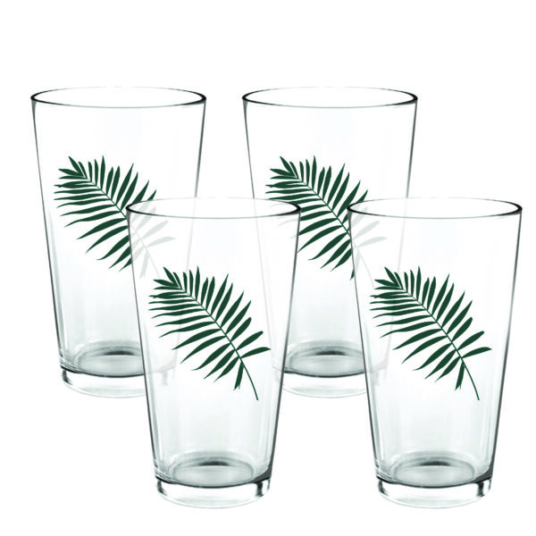 Jeweled Fronds Glassware Collection ~16oz Glass - Set of 4