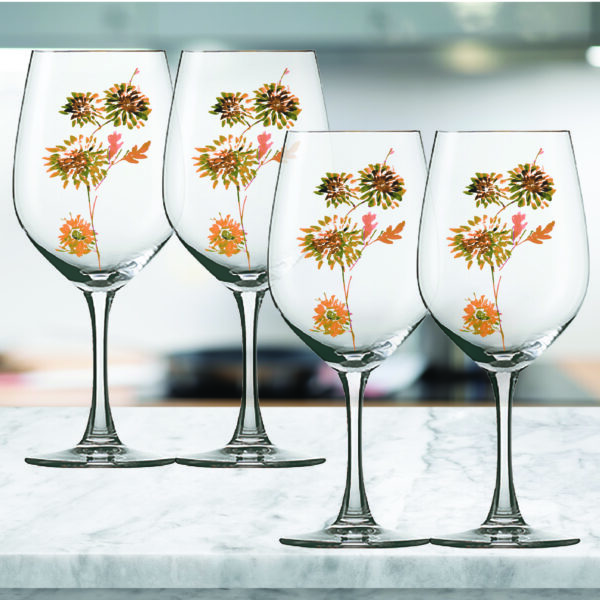 Elaine Swann Rustic Bloom Collection ~ 14oz Crystal Wine Glasses – Set of 4 - Image 3