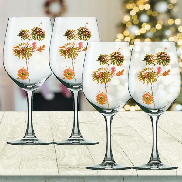 Elaine Swann Rustic Bloom Collection ~ 14oz Crystal Wine Glasses – Set of 4 - Image 2