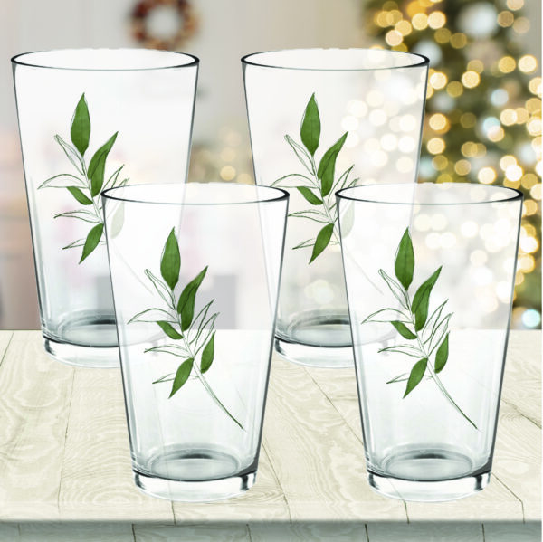 Elaine Swann Botanical Whispers Glassware Collection ~16oz Glass - Set of 4 - Image 3