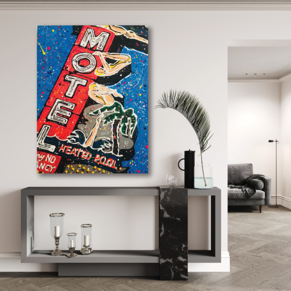 Robert Holton "Drizzles Studio" Vegas Motel Gallery-Wrapped Canvas - Image 3