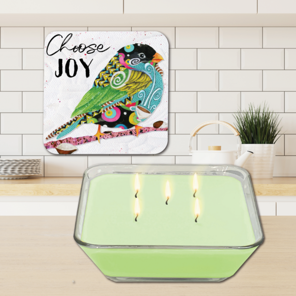 Jennifer Lambein 🌸 Choose Joy Pretty Bird ~ Spring Blossom 20oz Soy Wax Candle & Artboard Lid Set