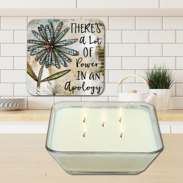 Jennifer Lambein 🌸Power in an Apology ~ Vanilla Bliss 20oz Soy Wax Candle & Artboard Lid Set