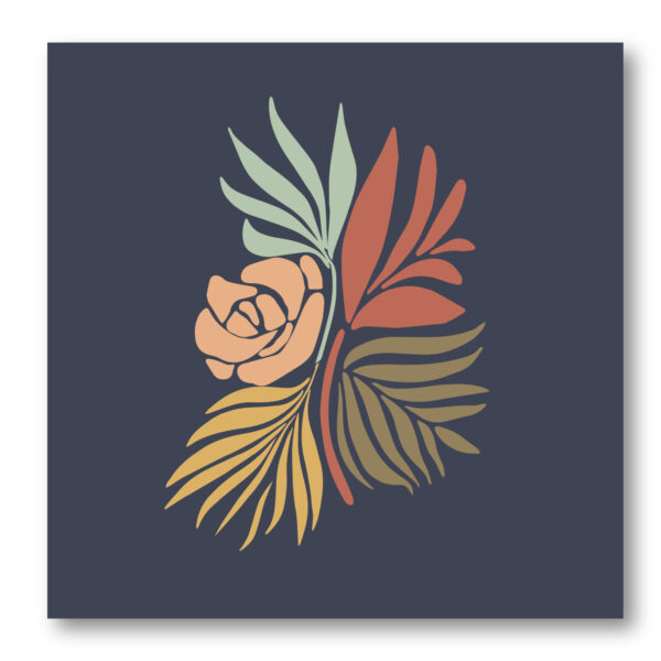 Mid Century Floral Canvas Gallery-Wrapped Canvas