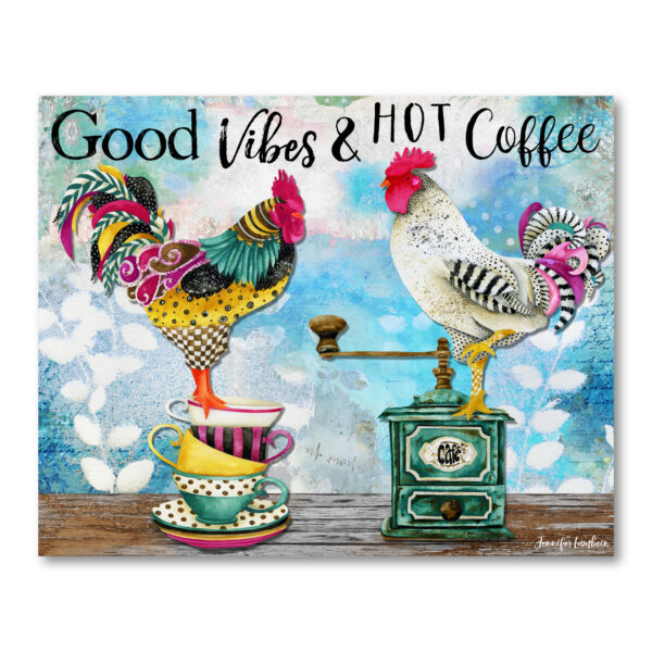 Jennifer Lambein ~ Good Vibes & Hot Coffee Gallery-Wrapped Canvas - Image 2