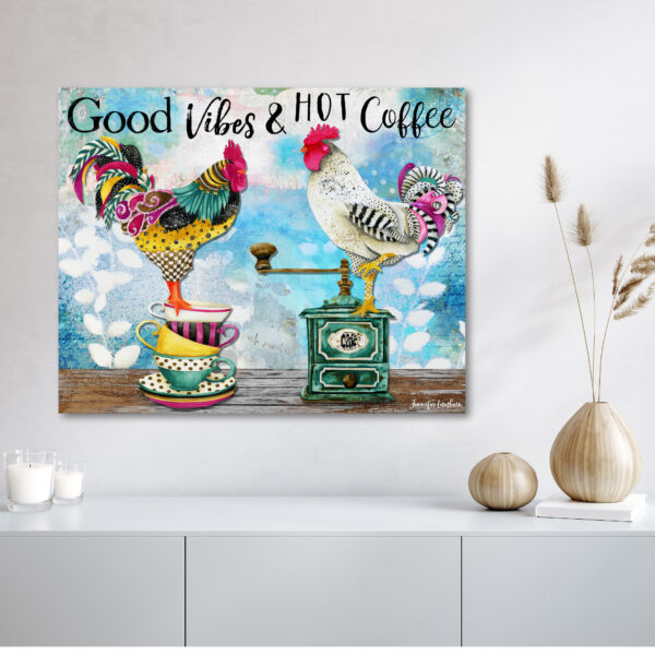 Jennifer Lambein ~ Good Vibes & Hot Coffee Gallery-Wrapped Canvas - Image 4