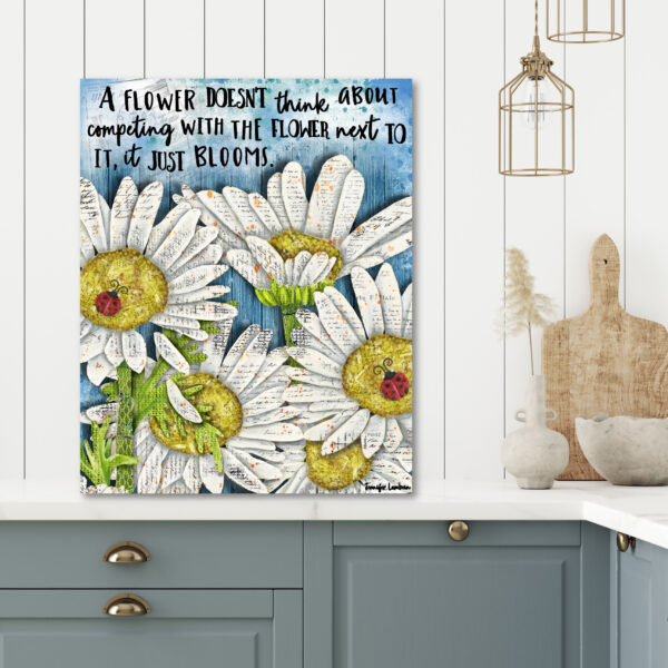 Jennifer Lambein ~ Just Blooms Daisies Gallery-Wrapped Canvas - Image 3