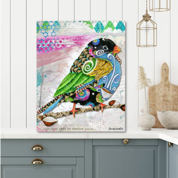 Jennifer Lambein ~ Cafe Swirly Bird Bright Edition Gallery-Wrapped Canvas - Image 2