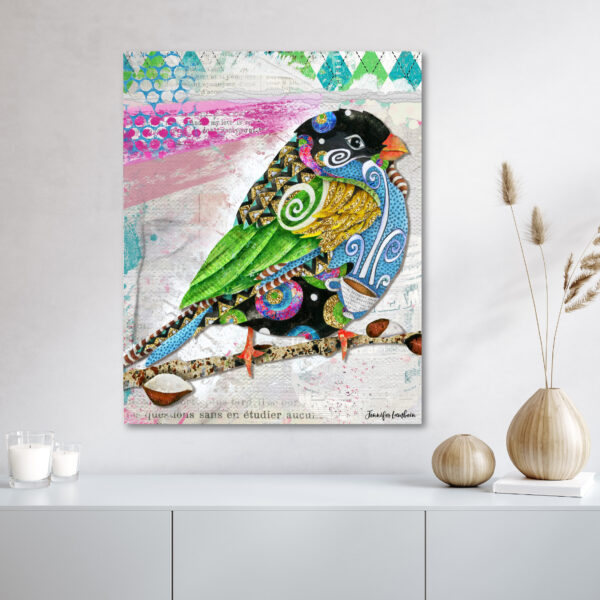 Jennifer Lambein ~ Cafe Swirly Bird Bright Edition Gallery-Wrapped Canvas - Image 3