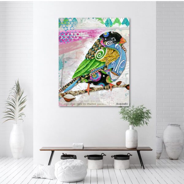 Jennifer Lambein ~ Cafe Swirly Bird Bright Edition Gallery-Wrapped Canvas - Image 4