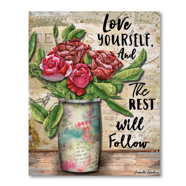 Jennifer Lambein ~ Love Yourself Florals Gallery-Wrapped Canvas