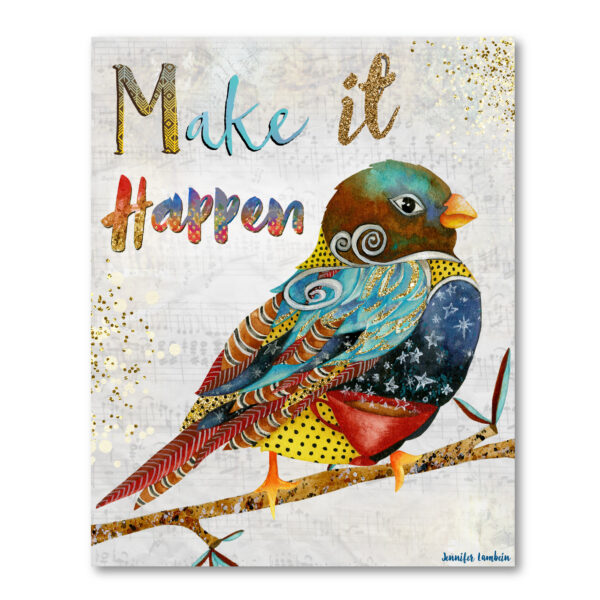 Jennifer Lambein ~ Make It Happen Bird Gallery-Wrapped Canvas - Image 2