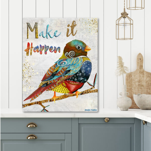 Jennifer Lambein ~ Make It Happen Bird Gallery-Wrapped Canvas