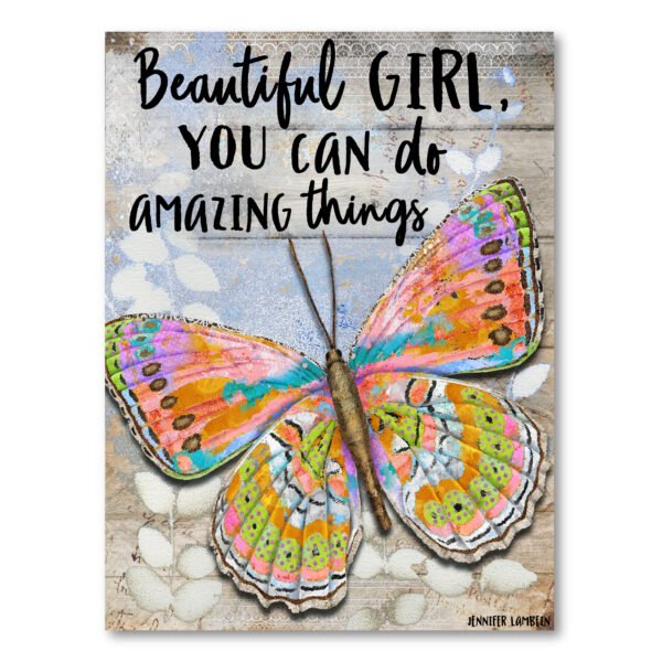 Jennifer Lambein ~ Beautiful Girl Butterfly Gallery-Wrapped Canvas