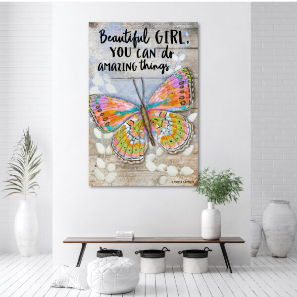 Jennifer Lambein ~ Beautiful Girl Butterfly Gallery-Wrapped Canvas - Image 4