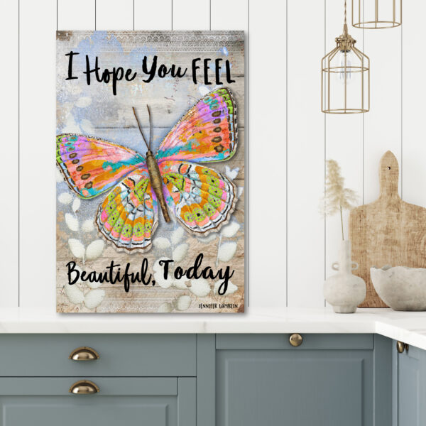 Jennifer Lambein ~ Feel Beautiful Today Butterfly Gallery-Wrapped Canvas - Image 2