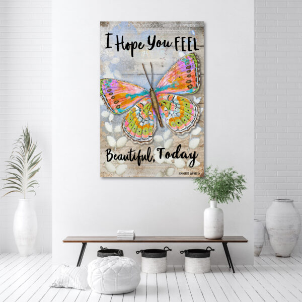 Jennifer Lambein ~ Feel Beautiful Today Butterfly Gallery-Wrapped Canvas - Image 3