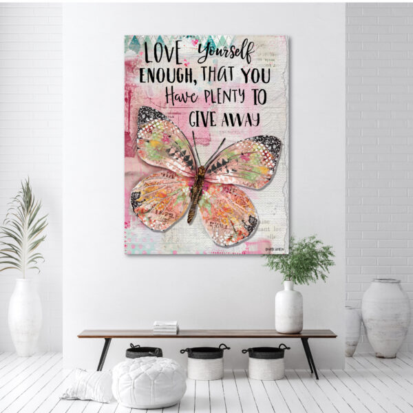 Jennifer Lambein ~ Love Yourself Butterfly Gallery-Wrapped Canvas - Image 3