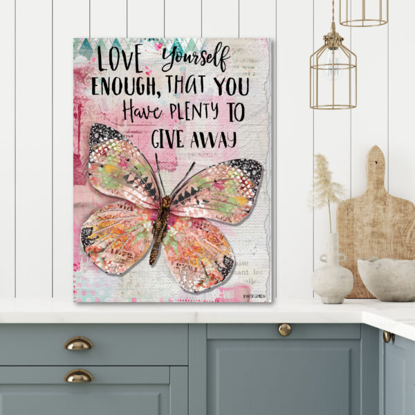 Jennifer Lambein ~ Love Yourself Butterfly Gallery-Wrapped Canvas - Image 2